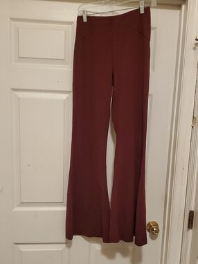 Charlotte Russe Flared Pants in Burgundy Plum